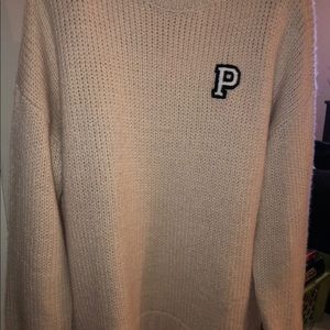 Knitted pink sweater
